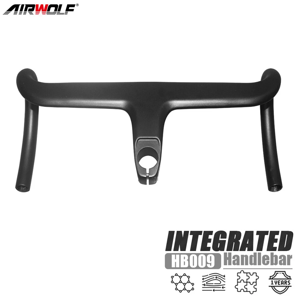 Airwolf T1100 Carbon Rennrad Gravel Lenker Integrated Handlebar 28,6mm 360-440mm