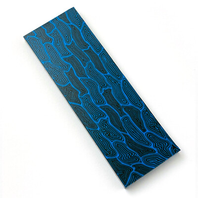 130X45X5MM Blue & Black G10 Damascus Pattern Knife Material Handle Patch Blanks