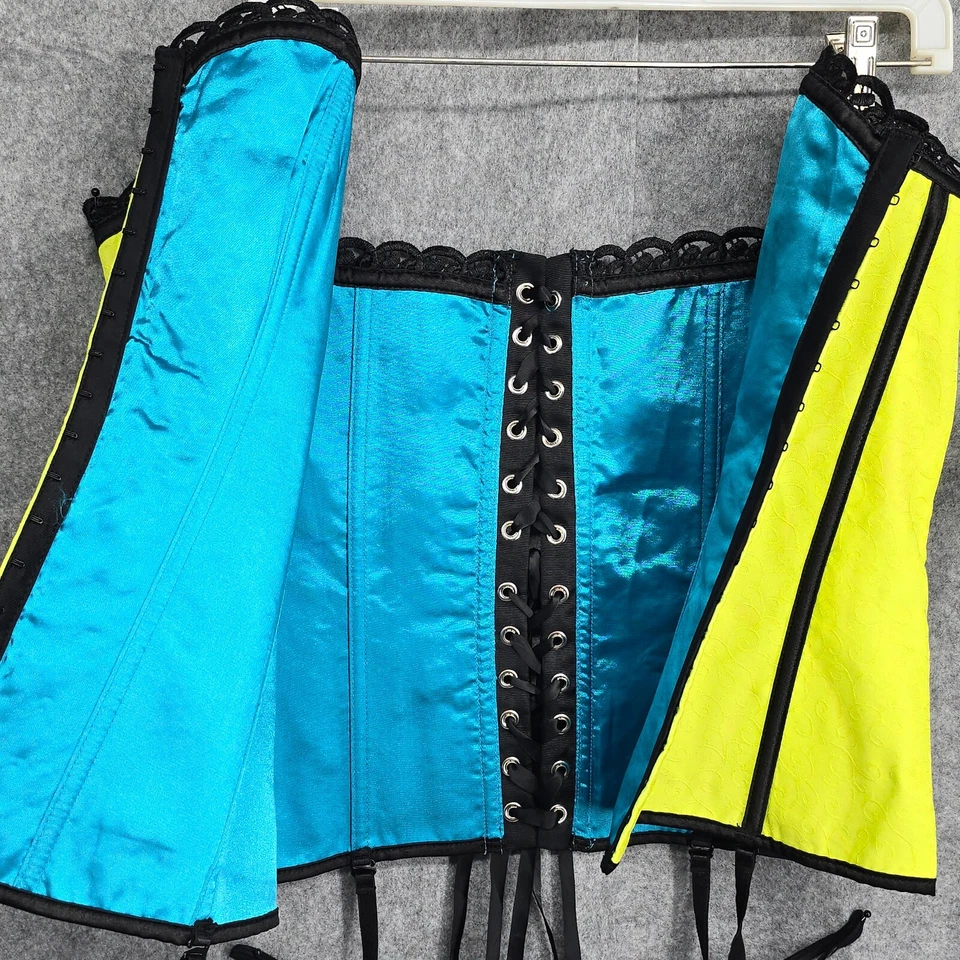 Dreamgirl Conjunto Corsé y Tanga Mujer 40 (1X) Ursula Reversible Lima/Turquesa Foto 4 de 4