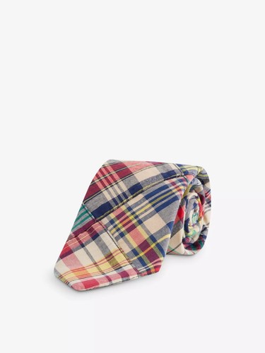 Polo Ralph Lauren: Patchwork karierte Baumwollkrawatte mit breiter Klinge {One Size} {Patchwork}