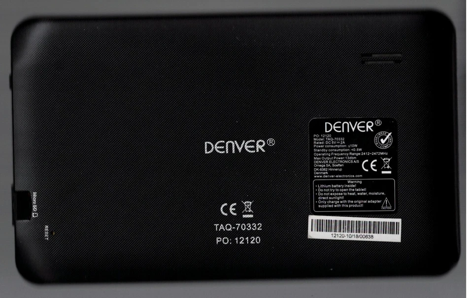 Denver TAQ-70332 7 Zoll Quad Core Tablet mit Android 8.1 GO, Schwarz - Bild 4 von 4