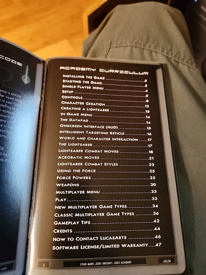 Star Wars Jedi Knight Jedi Academy - PC CD-ROM livro de jogos somente manual - Imagem 3 de 3