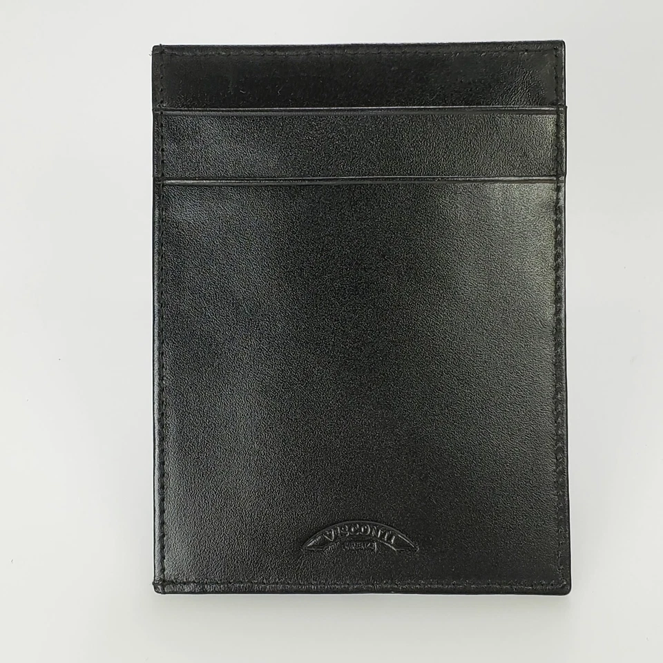 Billetera Visconti Pluma Cuero Porta Documentos/Tarjetas de Crédito - Hecha en Italia Foto 3 de 4