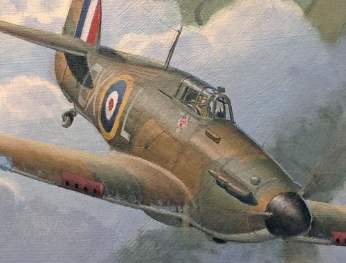 Original Luftfahrtkunst: Hawker Hurricane Mk1 Ölgemälde - Bild 2 von 3