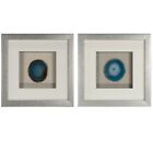 Blue Agate Slice Shadow Box Wall Décor (2 Piece Set)