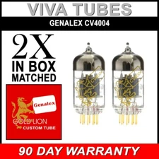 Gain Matched Pair Genalex Gold Lion CV4004 Short Plate 12AX7 Vacuum Tubes Russia
