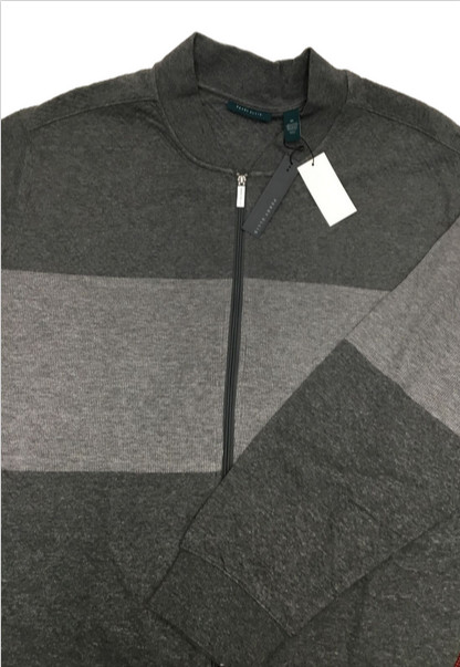 Мужская жаккардовая куртка-бомбер Perry Ellis из большой хлопчатобумажной смеси на молнии Вересково-серый 3XLT 12590₽