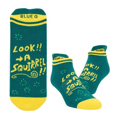 Blaue Q Look Eichhörnchen Sneaker Socken L/XL lustig