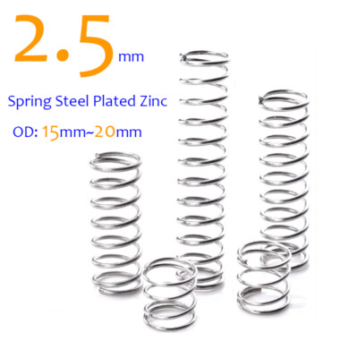 #ad #ad Compression Spring Wire Dia 2.5mm Pressure Spring Steel Nickel OD 15mm 20mm $60.05