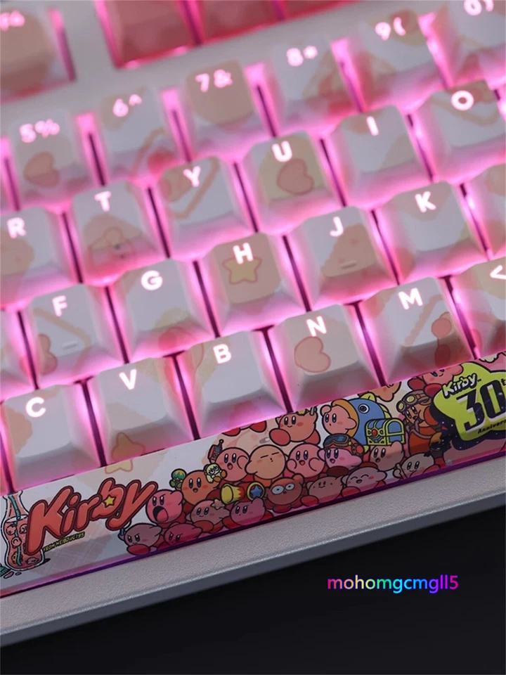 Pink Kirby Theme Keycaps OEM Cherry Height PBT For Mechanica keyboard 108 PCS - Image 4 of 4