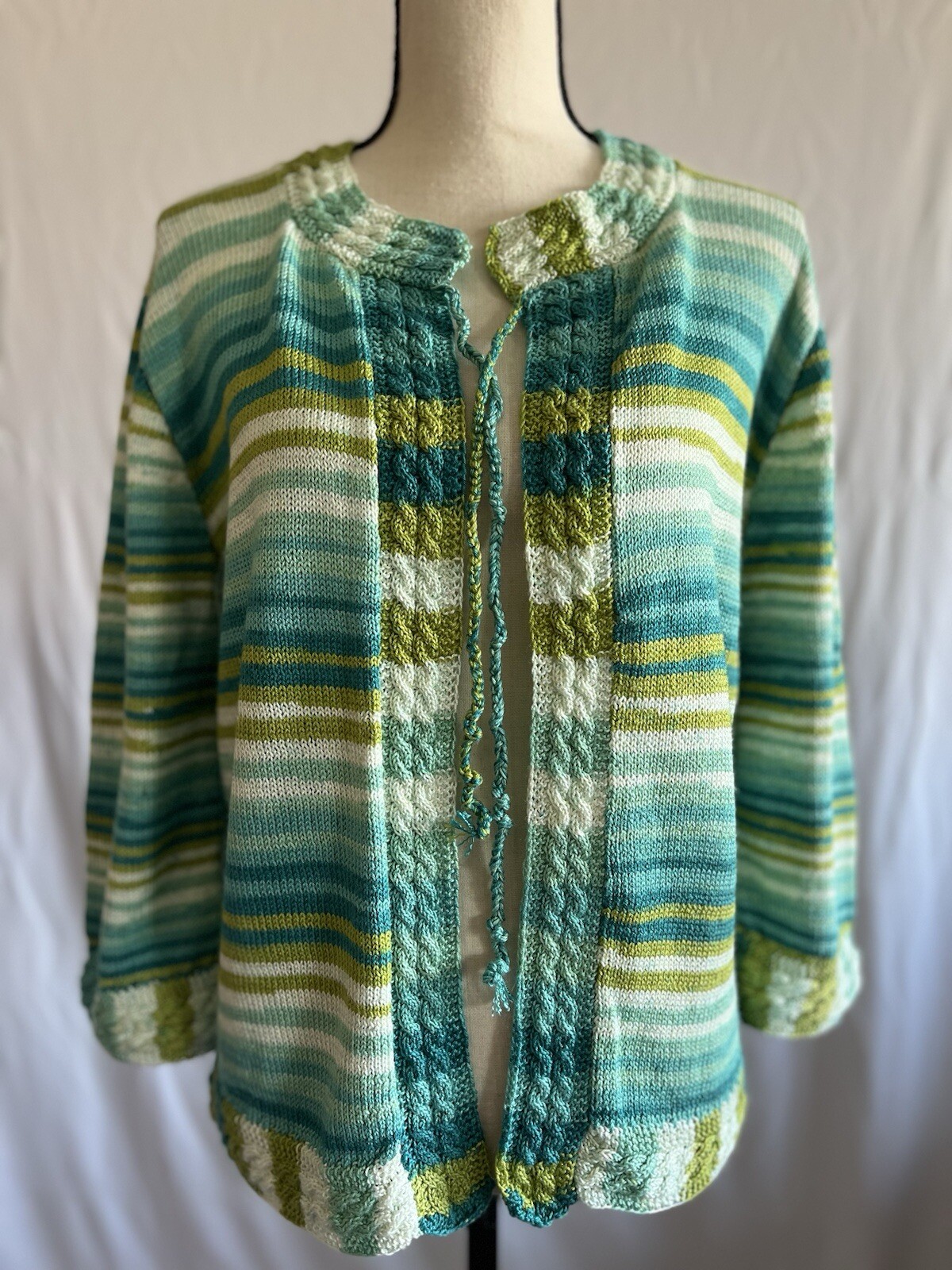 Handknitted Sweater with Braided Pattern for Wome… - image 2