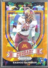 2021 Prizm Draft Picks Rookie Rashod Bateman Crusade Orange Cracked Ice RC #166