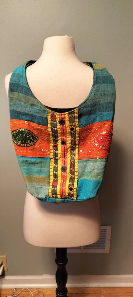 Handmade Boho Sling Shoulder Bag Patchwork embroidered made in India. - Image 2 of 4