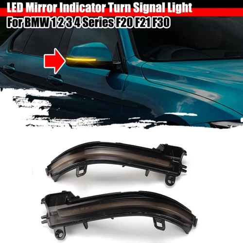 2x Led Außenspiegel Spiegelblinker für BMW F20 F21 F30 F31 F33 E84 X1 | Schwarz - Bild 5 von 17
