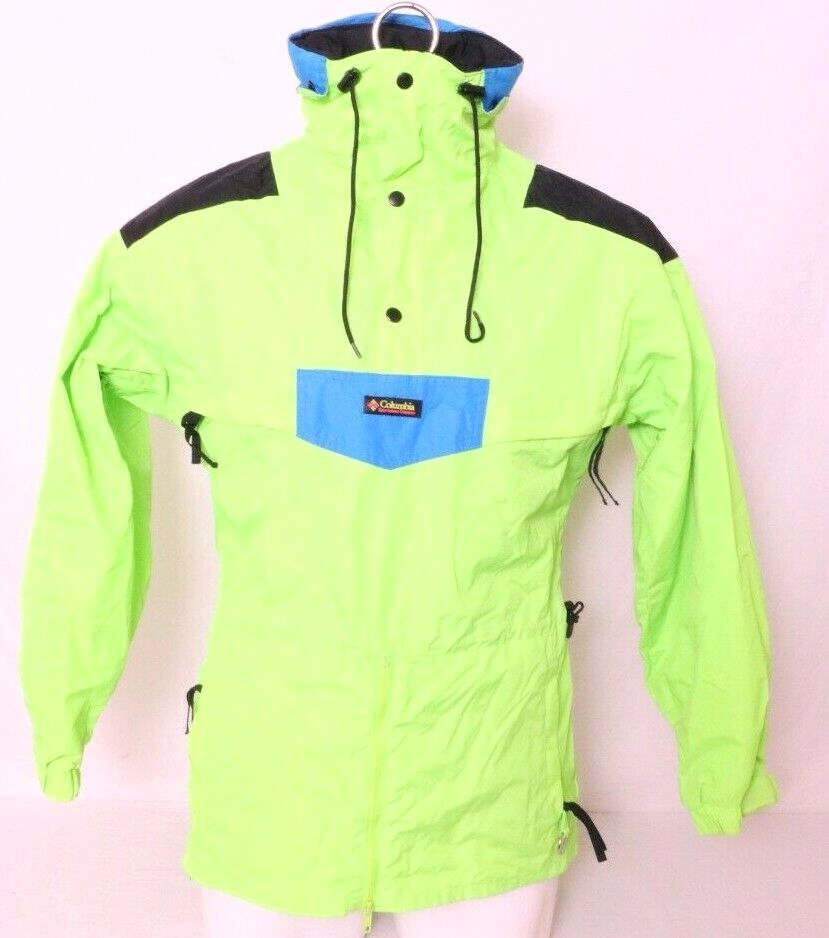 Vintage Columbia Green Anorak ジャケット Columbia Jacket Large Green anorak Pullover nylon VTG 90s