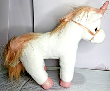 FAO Schwarz Plush White Pink Unicorn with Gold Accents / Tags Original Bag
