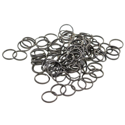 100 Stck. Aufgeteilt Biegering Verbinder Schlüsselanhänger Schlüsselring Kette Schlaufe 18 mm Schwarz