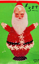 Fibre-Craft SANTA CLAUS Bead Beaded Vintage Christmas Doll Ornament Kit NOS