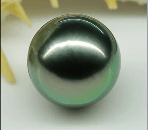 NATURAL 15MM SOUTH SEA GENUINE ROUND BLACK PEACOCK GREEN LOOS PEARL UNDRILLED