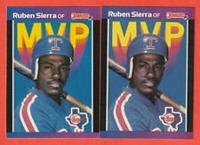 RUBEN SIERRA - (2) Cards - 1989 Donruss MVP #BC26 *2 Variations* dot after Inc