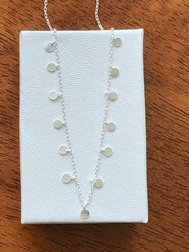 Zierliche Scheibe Charm Halsreif Halskette 925 Sterlingsilber winzig 2,9 mm 15,5 Zoll - Bild 1 von 10
