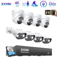 ZOSI 8CH 4K 5MP/8MP POE Security Camera System NVR CCTV Audio AI Detect IR Night