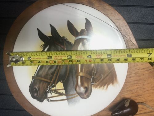 Studio Cheese board Glass Dome Dish Wire Slicer mouse Tile Horses farm pub plate - Picture 15 of 22