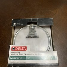 Delta Windemere Wall Mount Round Closed Towel Ring in Polished Chrome