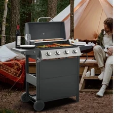 Segmart SEGMART 4 Burner BBQ Propane Gas Grill, Stainless Steel 34,200 BTU Pati