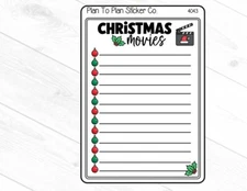 4043~~Christmas Movie Tracker Planner Stickers.