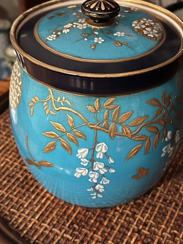 Minton Turquoise Biscuit Jar c.1873 to 1912 - Picture 2 of 18