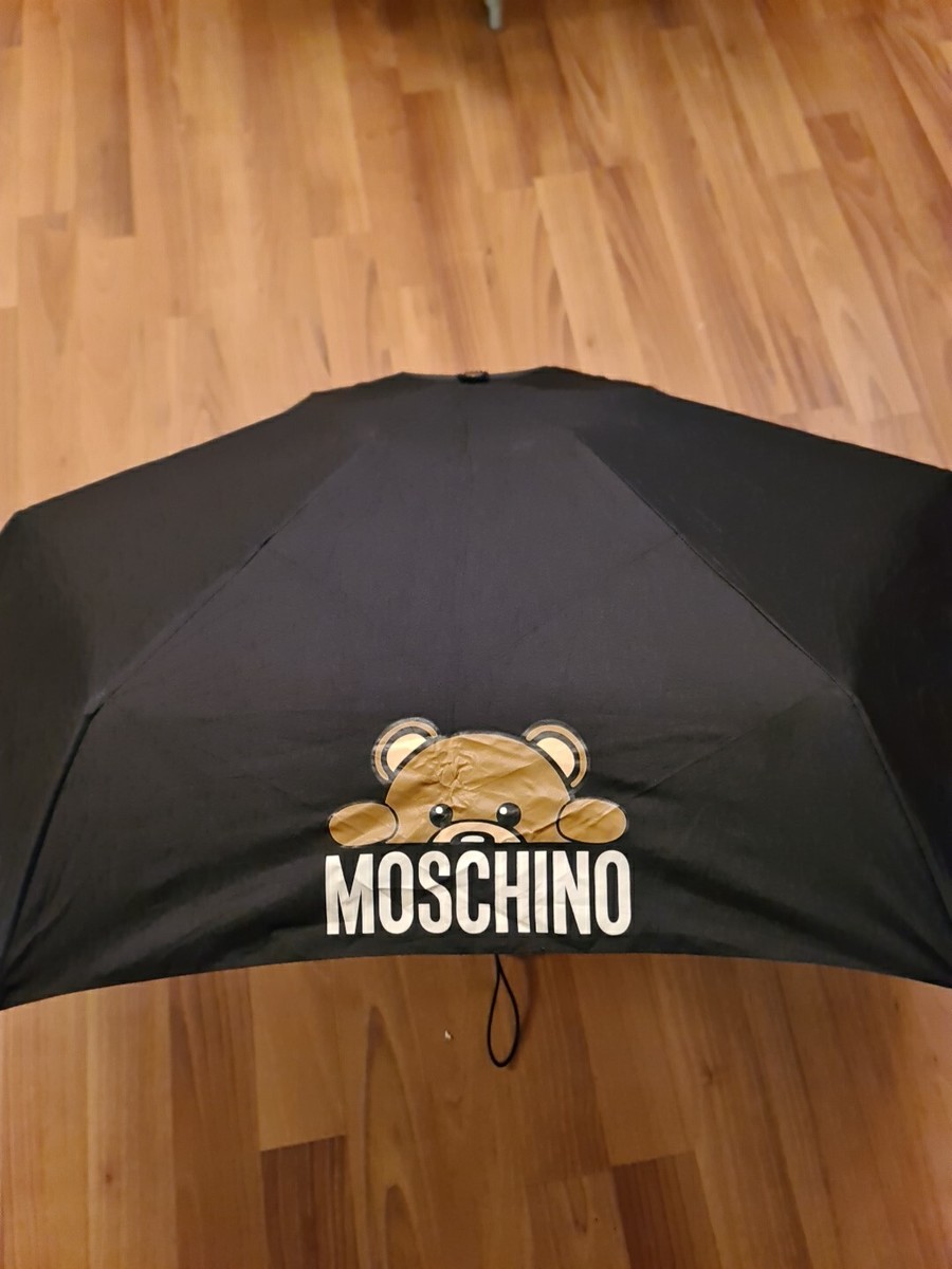 100% Moschino Bears Boutique Black Umbrella Used