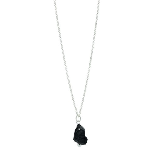 Himalayan Black Tourmaline 18" Necklace & Drop Earrings Minimalist Jewelry Combo - Picture 3 of 7
