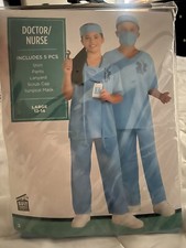 5-częściowy kostium na Halloween lekarz lub pielęgniarka dziewczęcy lub chłopiec zestaw na Halloween (wybierz rozmiar)