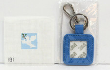 Planet Earth / Blue Waters Sq Key Fob and Dove Handpainted Needlepoint Canvas