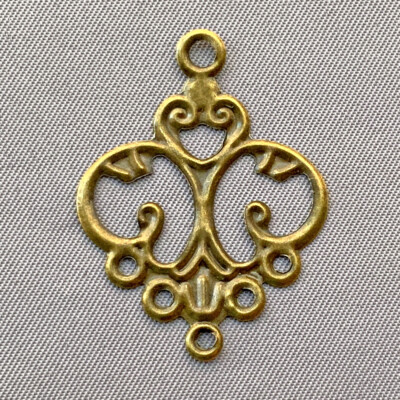 Flourish Filigree 6 Loop Links 32x24mm Antique Brass Plated Alloy Q40 Per Pkg