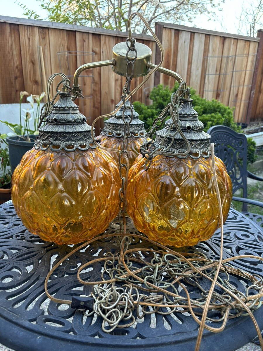 Vintage Mid Century Bubble Shape Glass Ball Swag Hanging