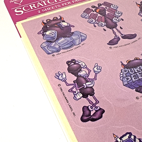Vintage 1984 Hallmark Scratch N Sniff Stickers – Purple Peeple Grape (NOS, Mint) - Picture 5 of 11