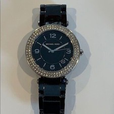 Michael Kors Black Ceramic Crystal Bezel Watch with Date Style MK5309