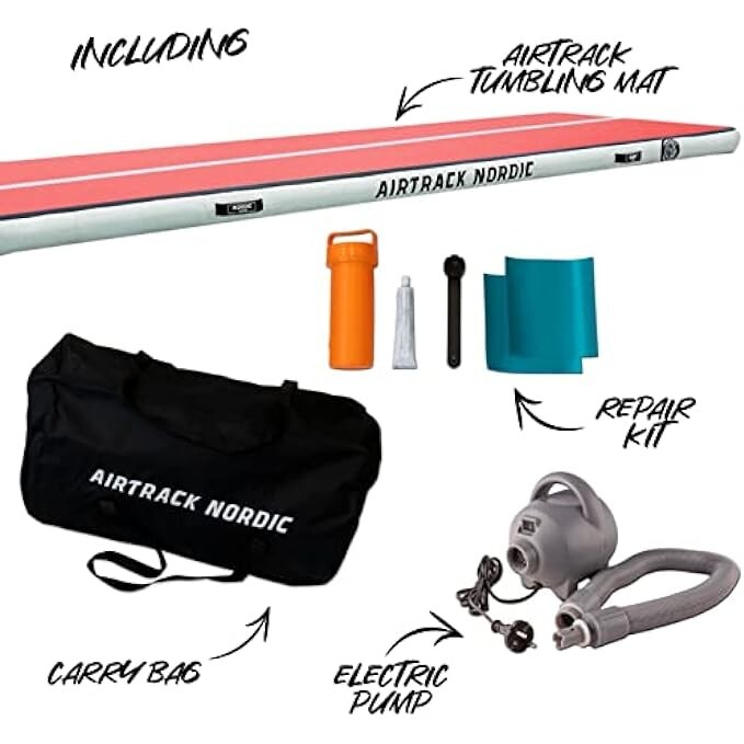 AirTrack Nordic Home Gonfiabile 3m-8m Con Pompa - Tappetino Per Ginnastica, Yoga E Allenamento, Resistente E Portatile - Foto 6