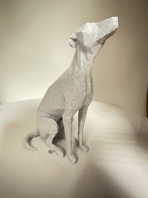 MARMOR LOOK 3D DRUCK Milly the Whippet HUND FIGUR ca. Höhe 14 cm