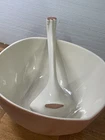 Vintage FRANKOMA Pottery Large 5N Cream Color Serving Bowl With Ladle