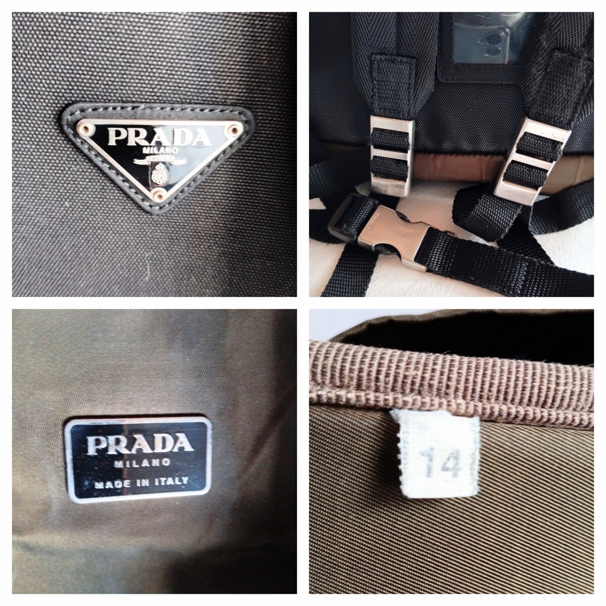 Good Condition Prada V135 Large Capacity Nylon Backpack Olive Women s Men s from thumbnail 10
