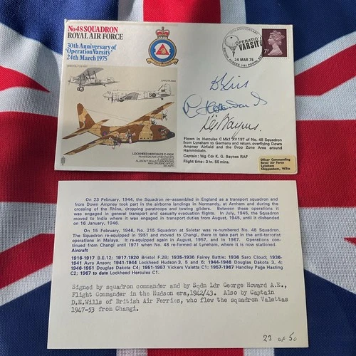 RAF FDC 48 Squadron signed two veterans including WW2 Hudson pilot.
