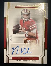 Panini National Treasures Rookie Signatures Nick Mullens #105 Gold /49 Auto 49e…
