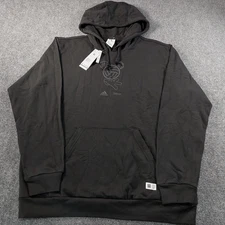 adidas x Disney Sport HD Hoodie Mens XL Black Mickey Graphic Fleece Pullover NWT