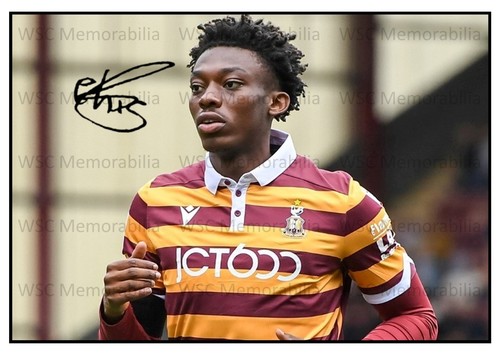 11004. Chisom Afoka Signed Pictures (A4 Prints) Bradford Aston Villa etc.