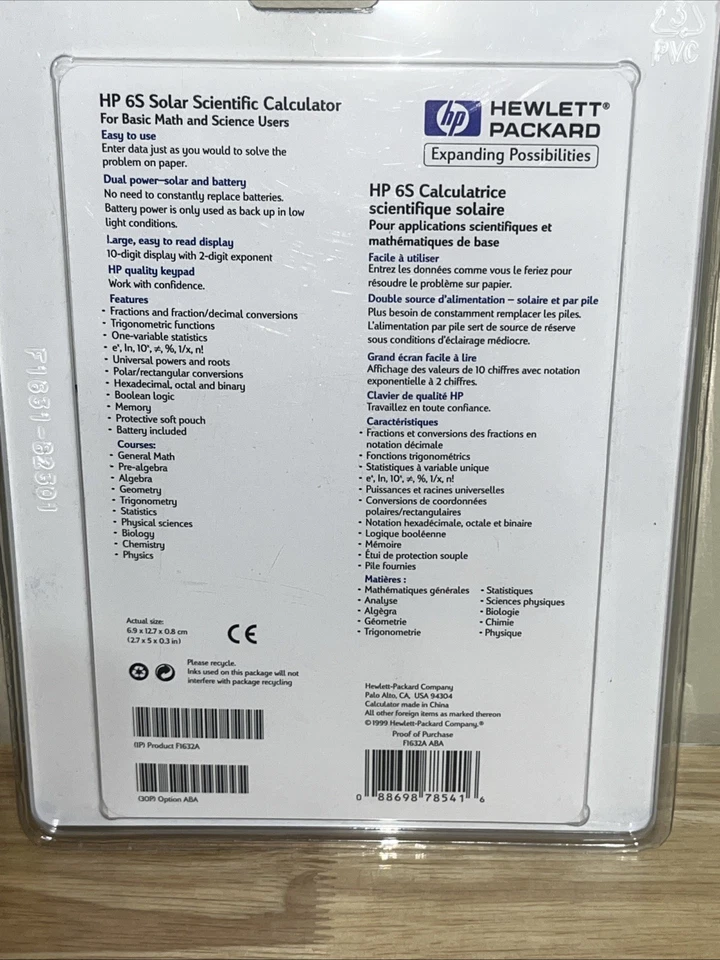 Hewlett Packard HP 6S Solar Scientific Calculator - New SEALED - Image 4 of 4