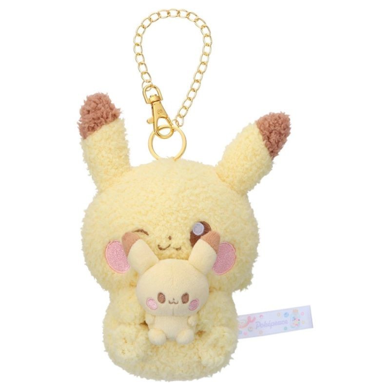 Pokemon Pokepeace Pikachu with Plush Toy Ver. plush Keychain JAPAN OFFICIAL