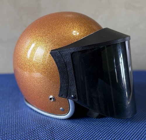 Vintage Arthur Fulmer AF-20 Motorcycle Helmet Gold Metal Flake Size L?